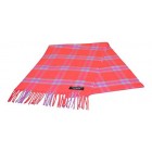 100% Cashmere Scarf - Made in Scotland - Pink Checked Design